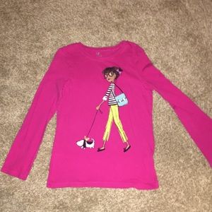 Girls pink long sleeve shirt.